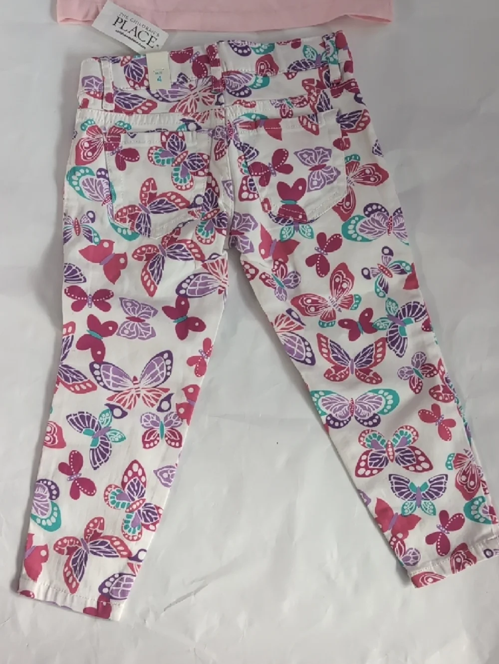The Children's Place Pink Sequin Tank with White Butterfly Leggings - XS/4 - Picture 7 of 8